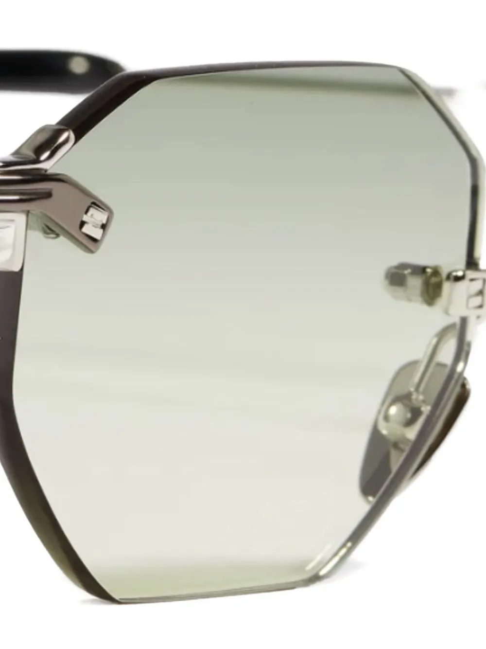 John Dalia Curtis C475 zonnebril met geometrisch montuur Zilver
