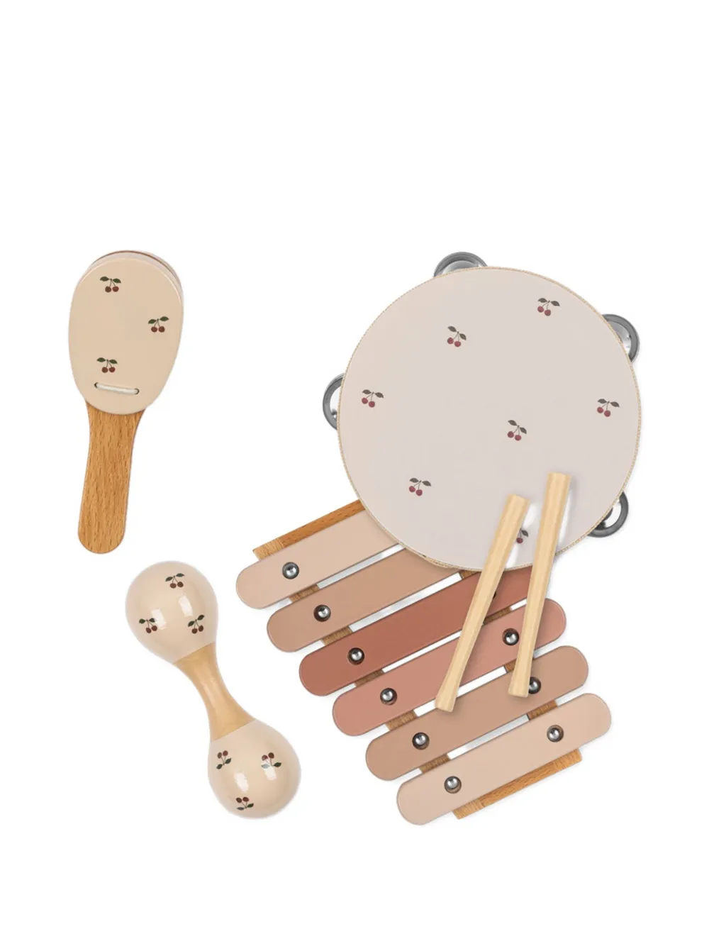 Konges Sløjd Muziekinstrumentenset met kersenprint - Beige