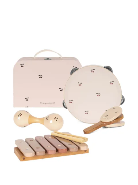 Konges Sløjd cherry-print musical instrument set