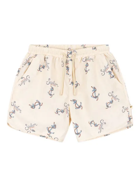 Konges Sløjd anchor-print drawstring swim shorts