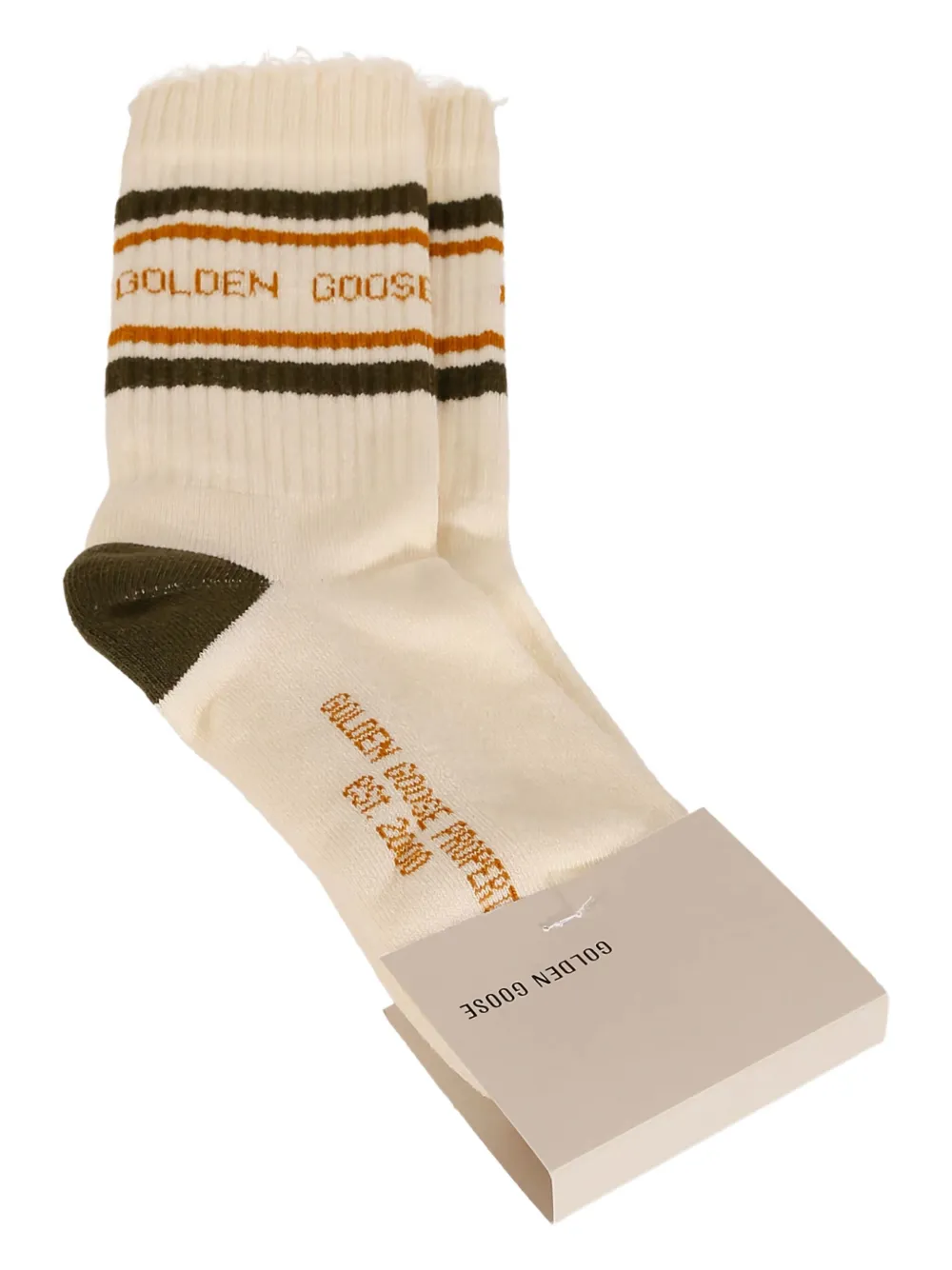 Golden Goose Gestreepte sokken Beige