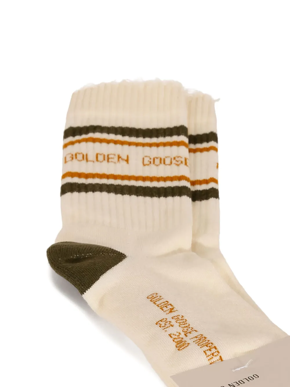 Golden Goose Gestreepte sokken Beige
