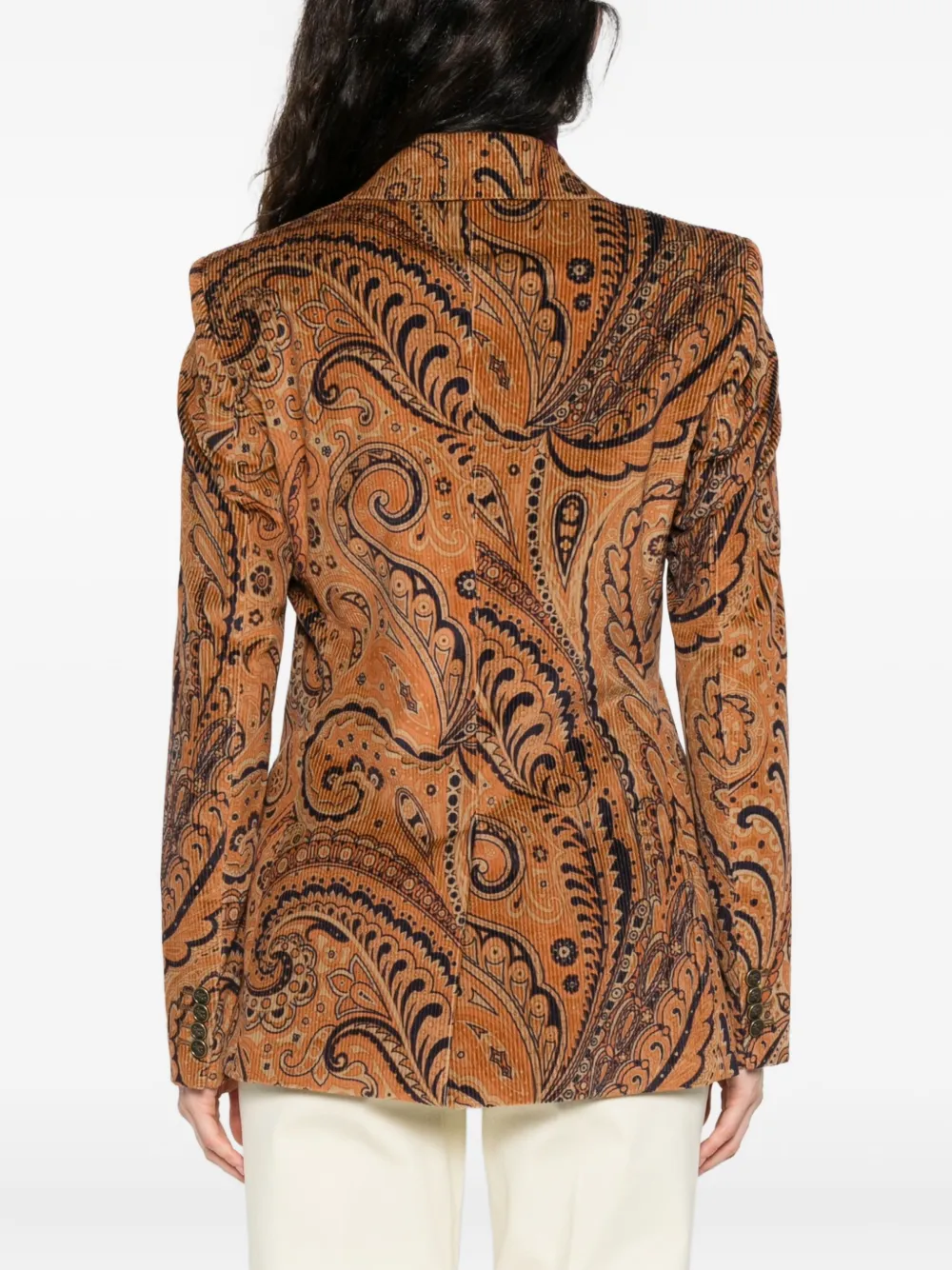 ETRO paisley-print double-breasted blazer Oranje
