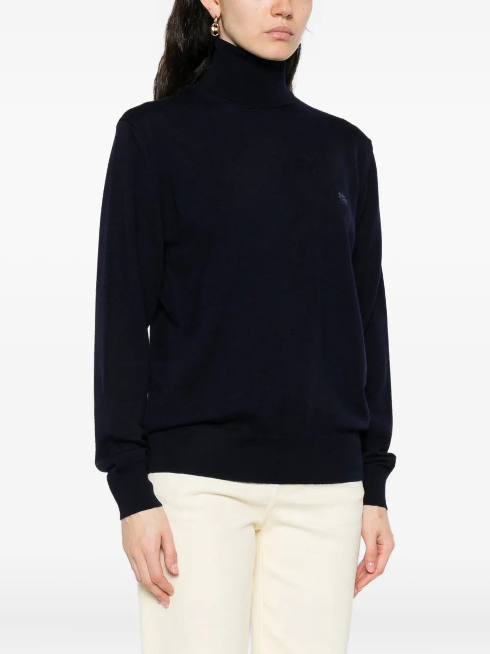 ETRO embroidered-logo sweater Blauw