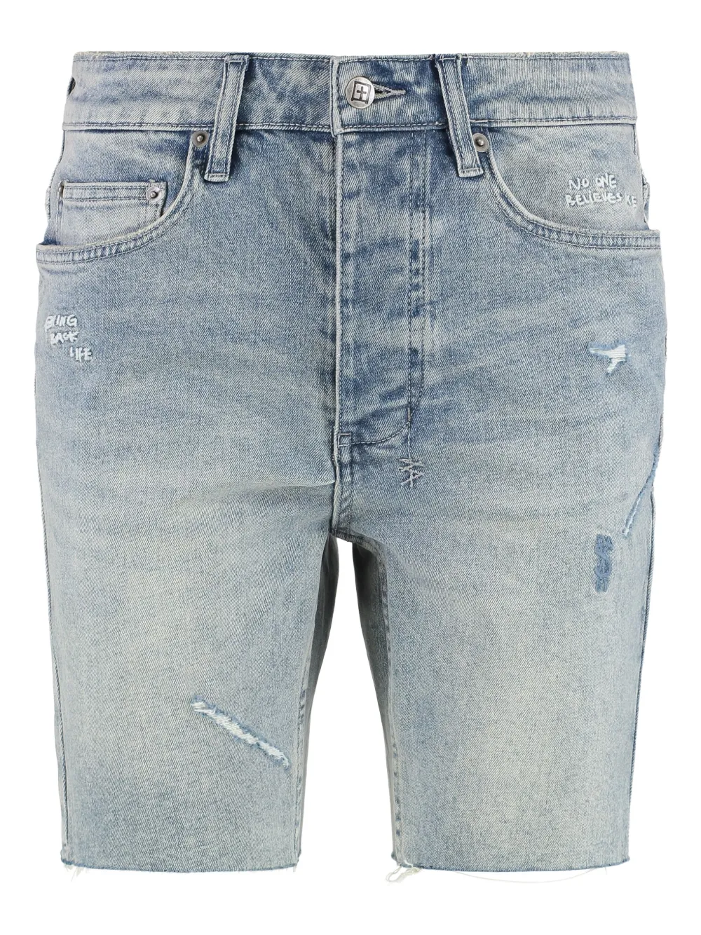 Ksubi frayed denim shorts Blauw
