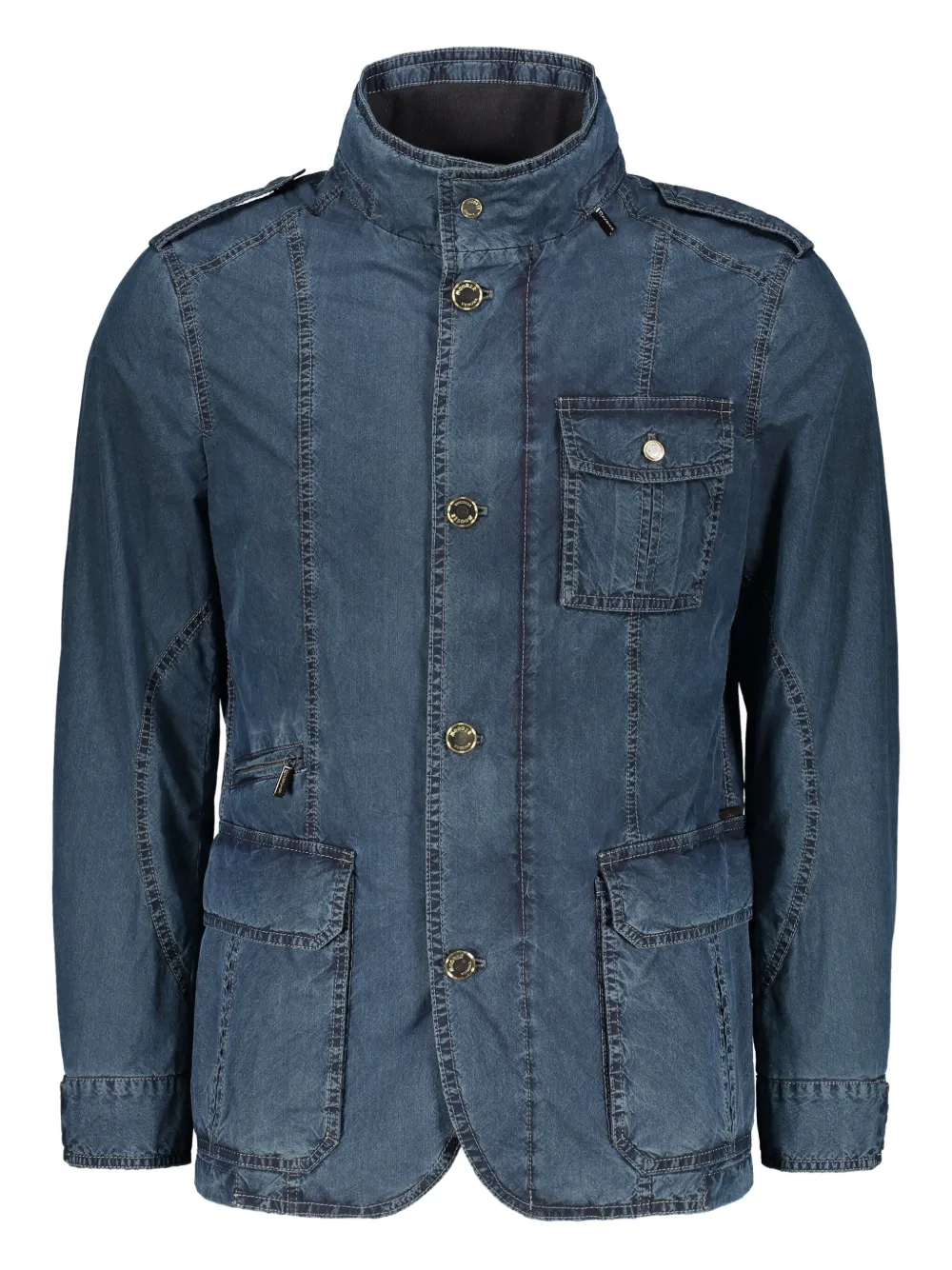 Moorer flap-pockets denim jacket Blauw