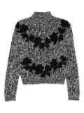 Giambattista Valli high-neck flower-applique sweater - Black