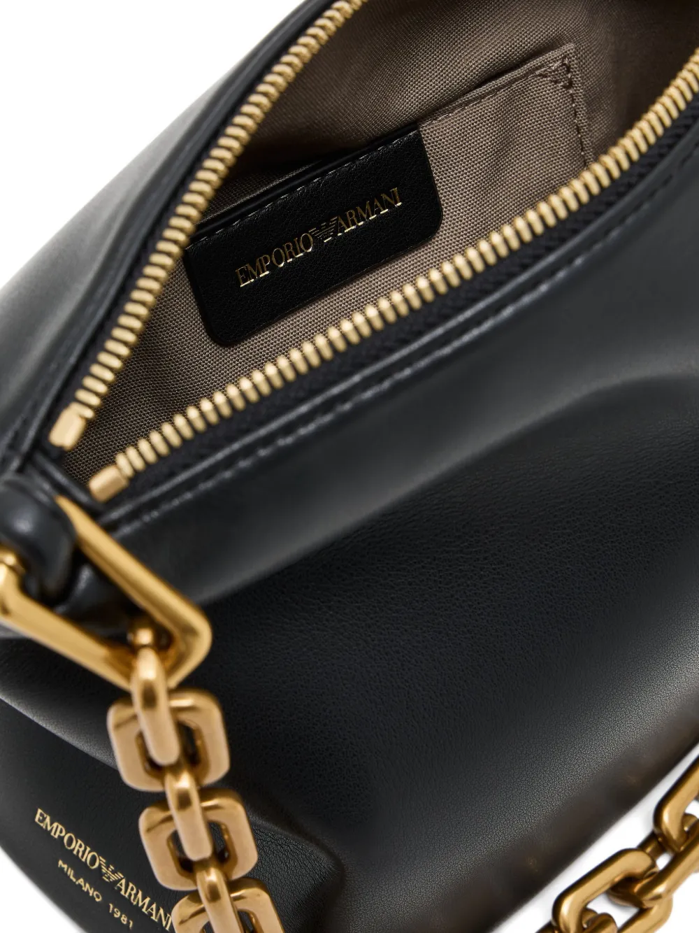 Emporio Armani Schoudertas met schakelketting Zwart