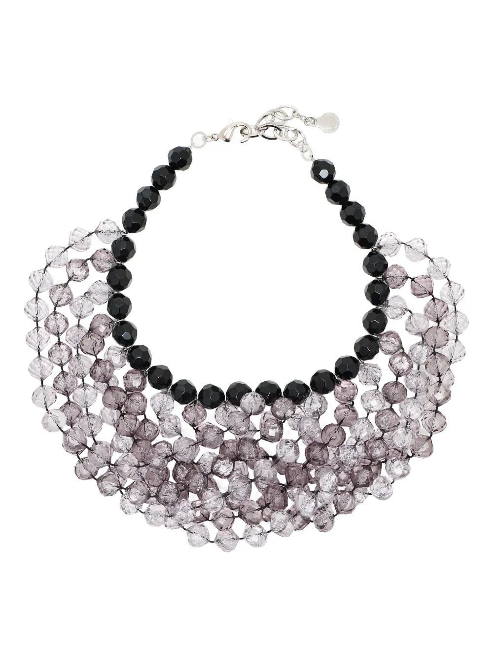 Emporio Armani Multistrand Necklace With Faceted Spheres In Metallic
