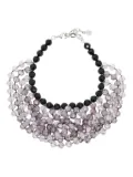 Emporio Armani crystal-faceted beaded necklace - Silver