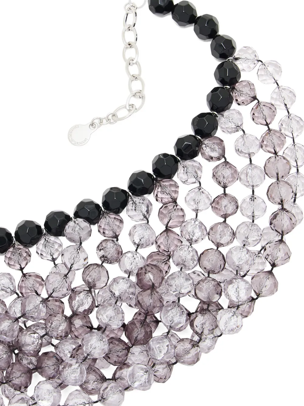 Emporio Armani Multistrand Necklace With Faceted Spheres In Metallic