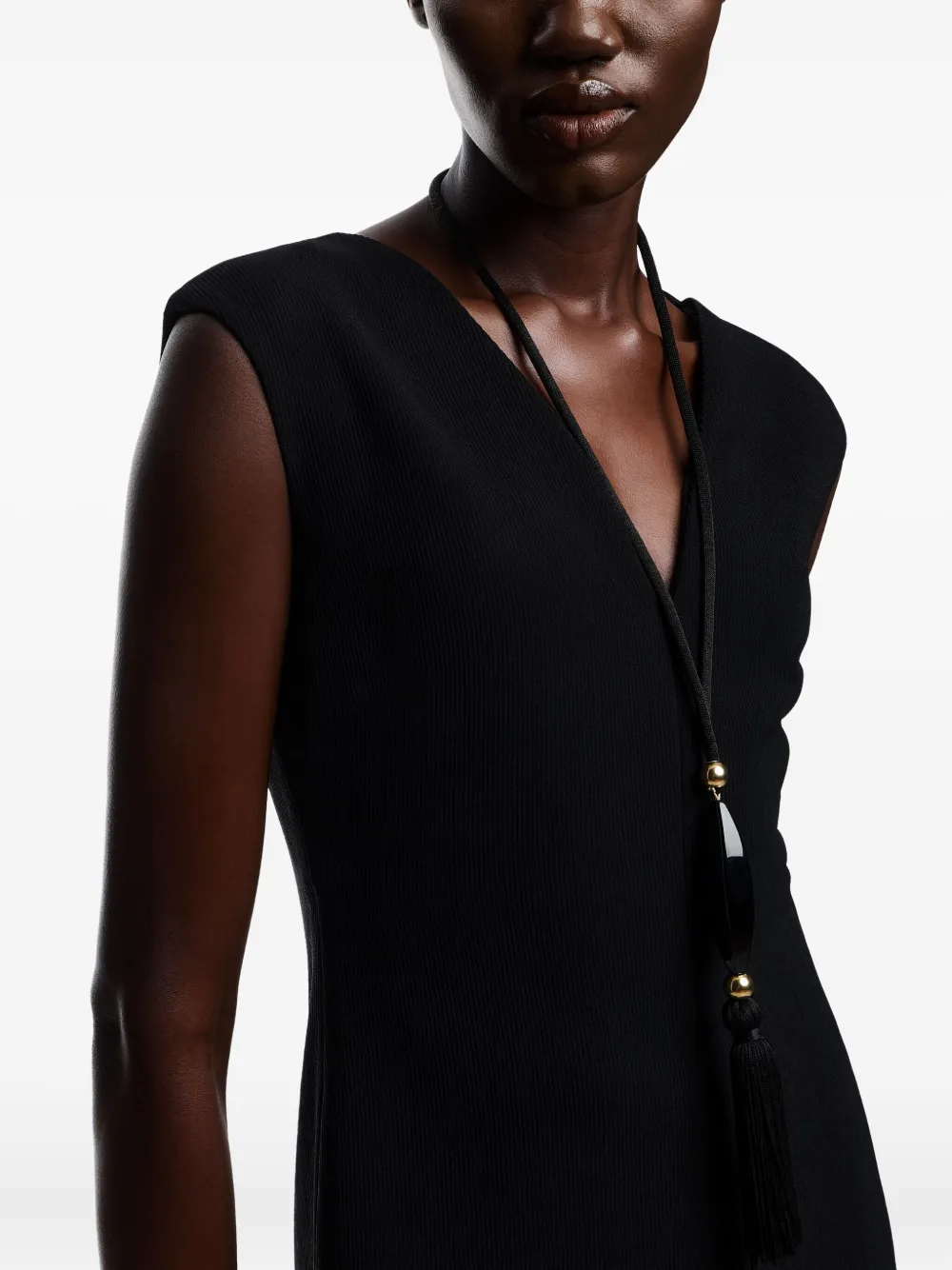 Emporio Armani Halsketting met hanger en kwastje - Zwart