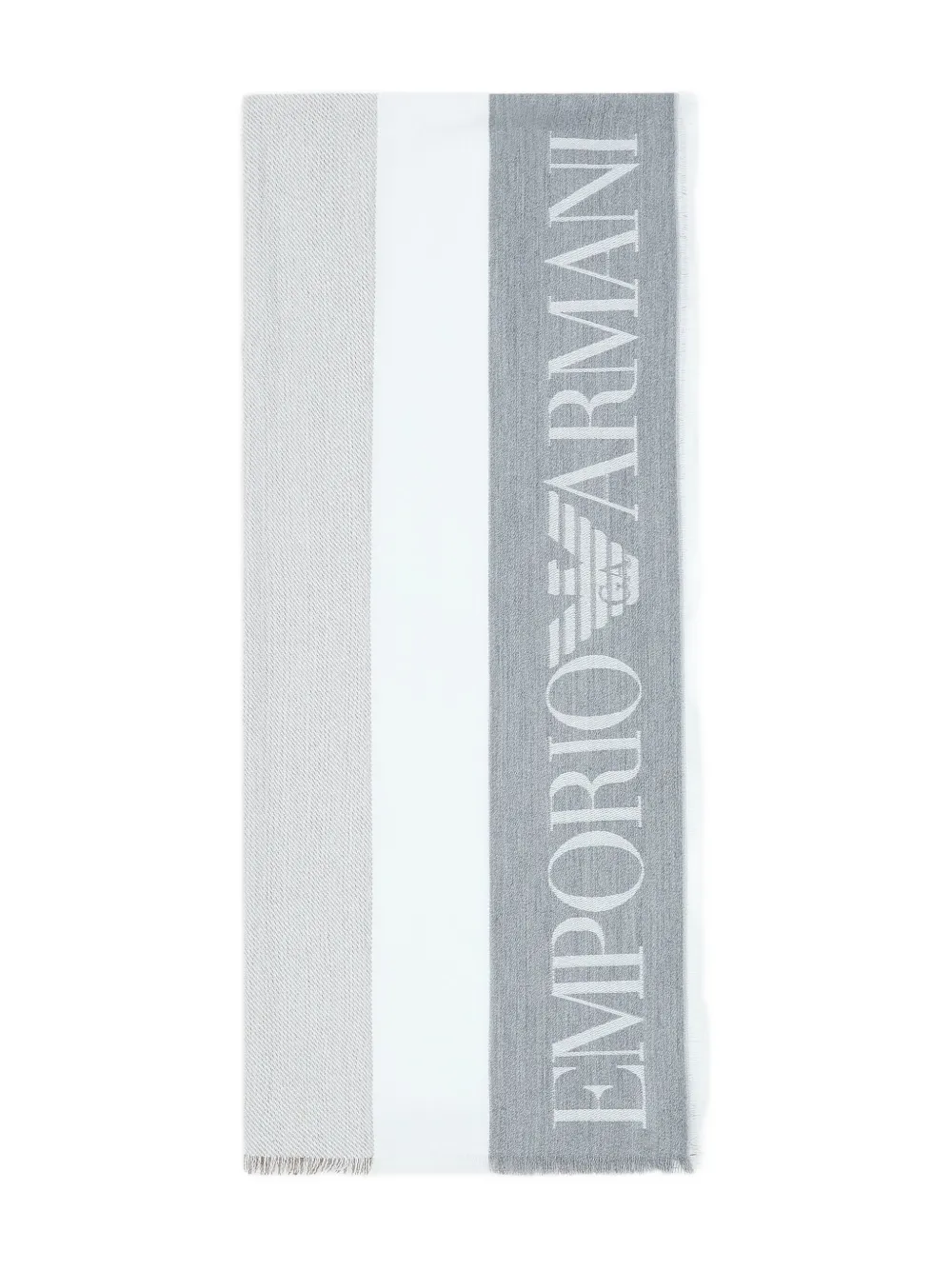 Emporio Armani Sjaal met logo-jacquard en franje Beige