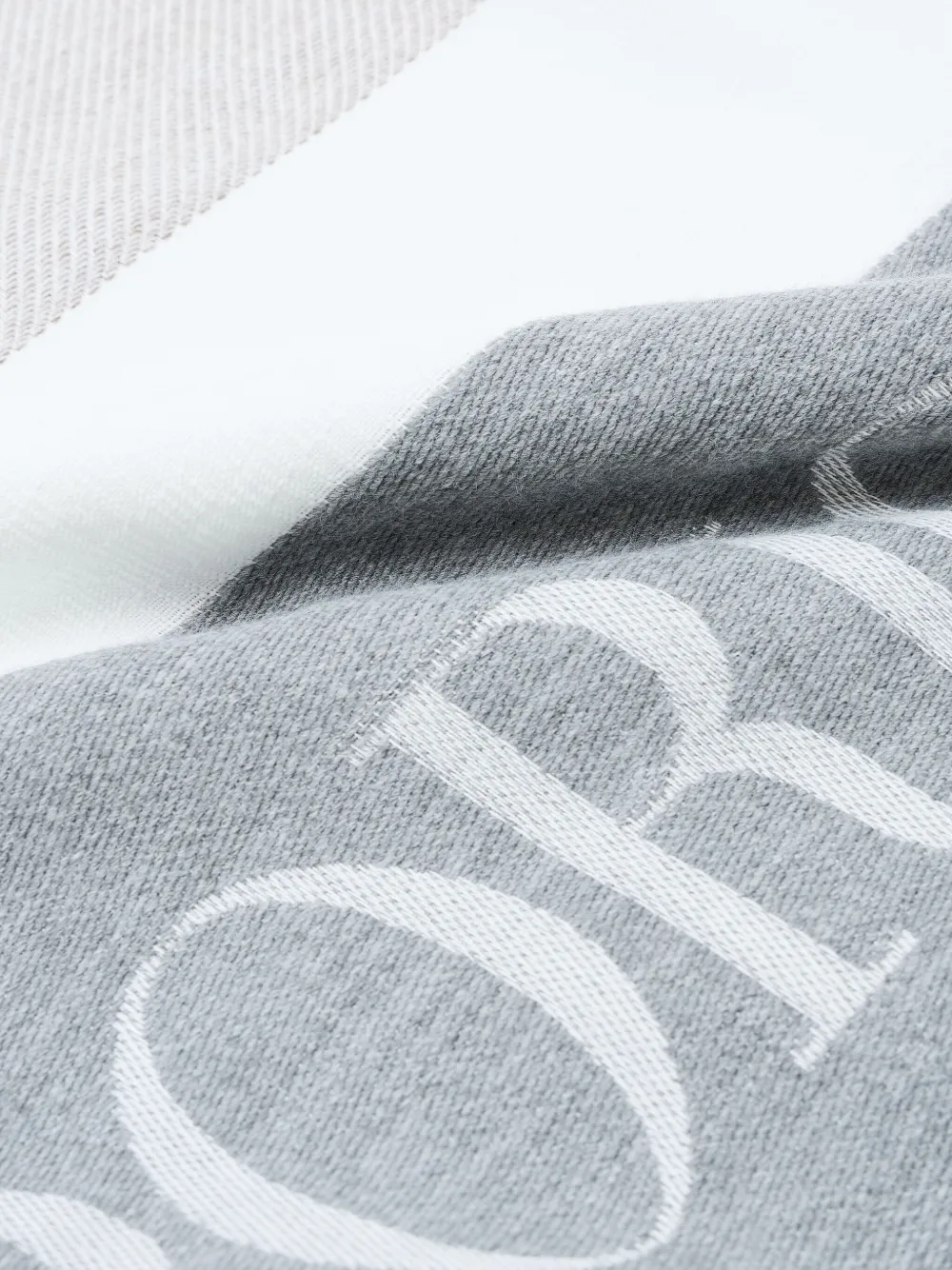 Emporio Armani Sjaal met logo-jacquard en franje Beige