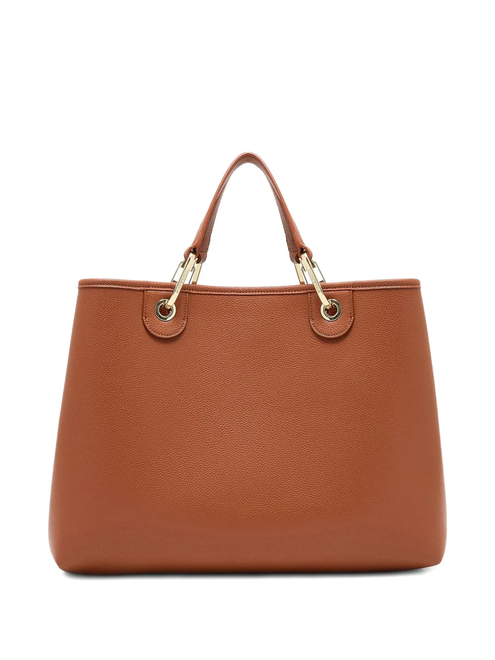Emporio Armani Leren shopper Bruin