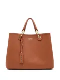 Emporio Armani medium leather tote bag - Brown