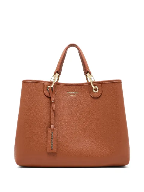 Emporio Armani medium top-handle leather tote bag