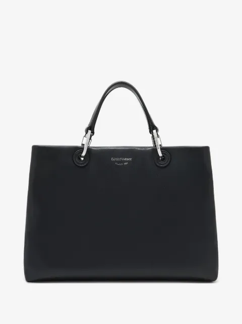 Emporio Armani medium top-handle leather tote bag