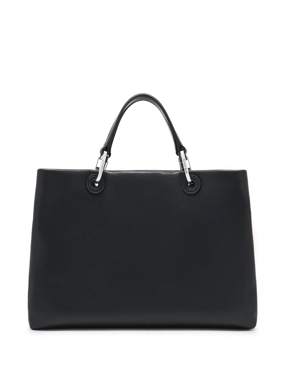 Emporio Armani Leren shopper Zwart