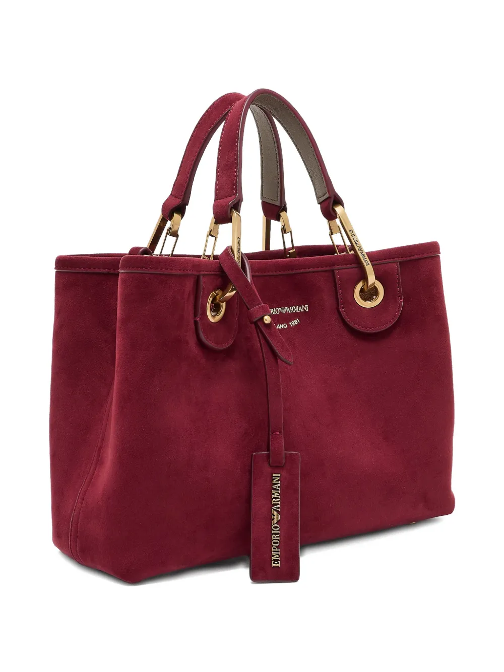 Emporio Armani Shopper met goudkleurig detail en handgreep Rood