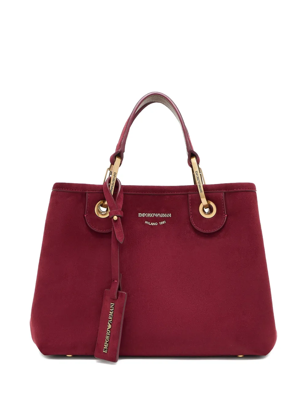 Emporio Armani Shopper met goudkleurig detail en handgreep Rood