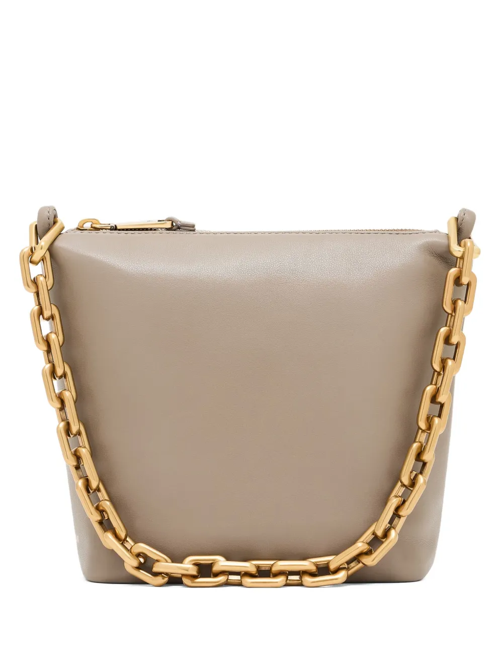 Emporio Armani Kleine leren schoudertas Beige