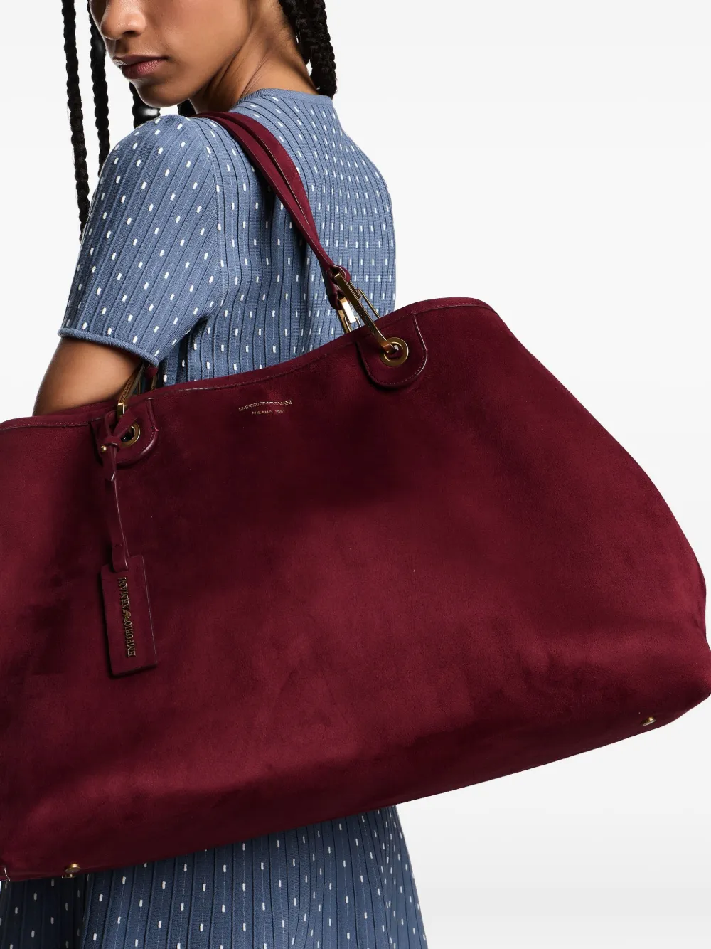 Emporio Armani MyEA goudkleurige shopper met handvat - Rood
