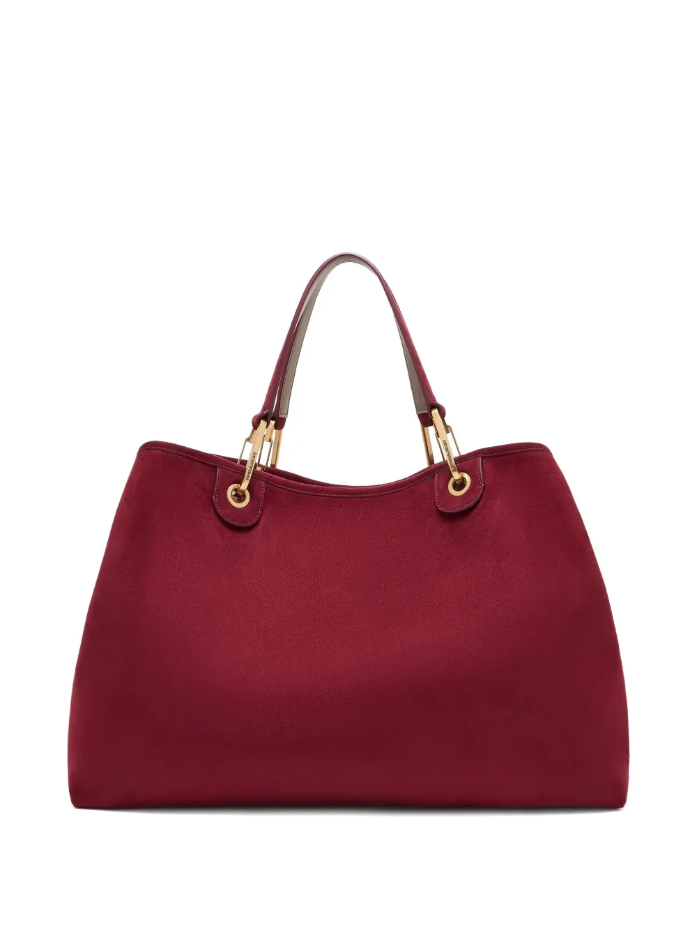 Emporio Armani Myea Top-handle Gold-tone Ring Tote Bag In Red