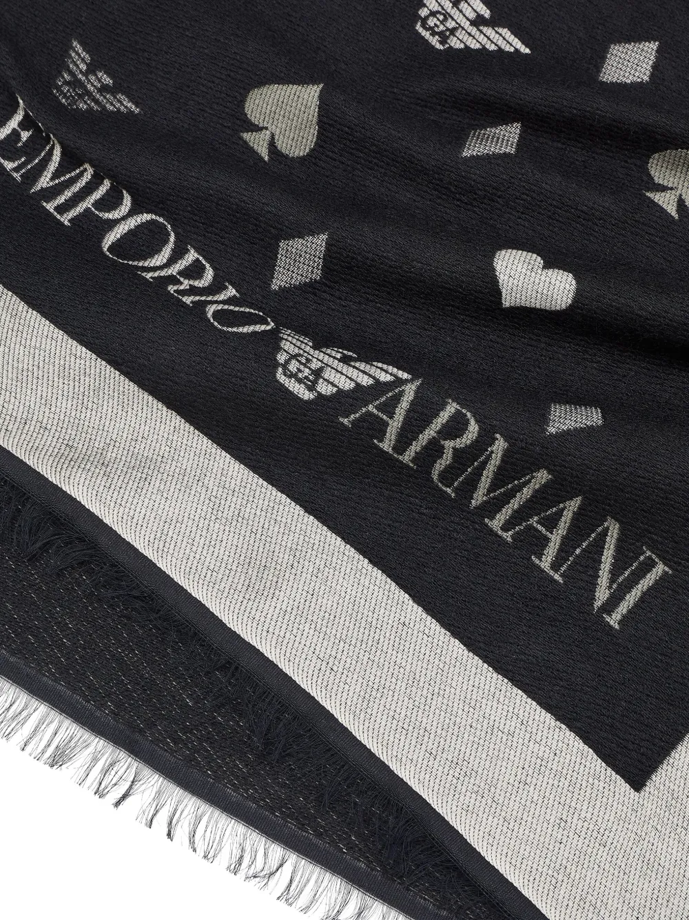 Emporio Armani Stola met patroon Zwart