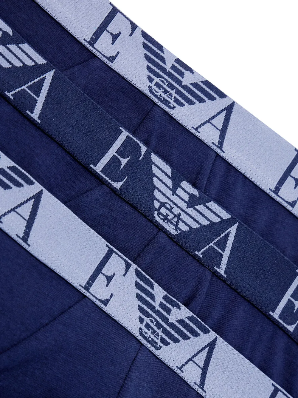 Emporio Armani Drie slips met logoband Blauw