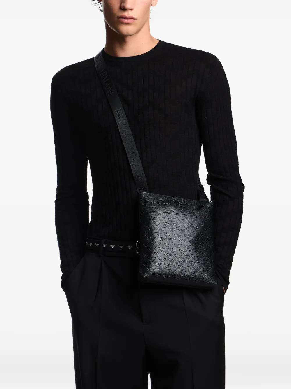 Emporio Armani Messengertas met logo - Zwart