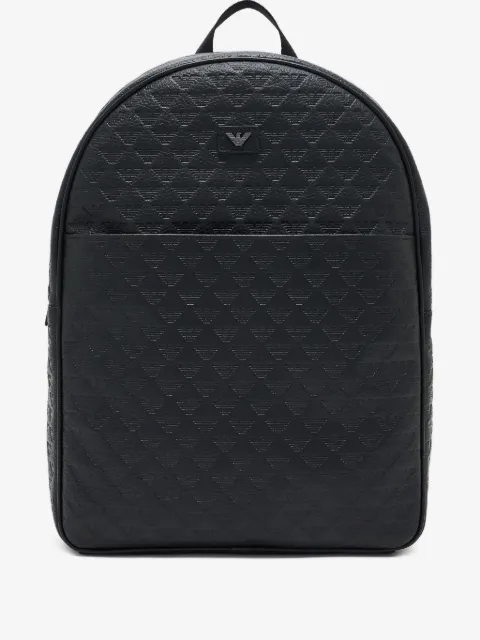 Emporio Armani embossed eagle-logo backpack