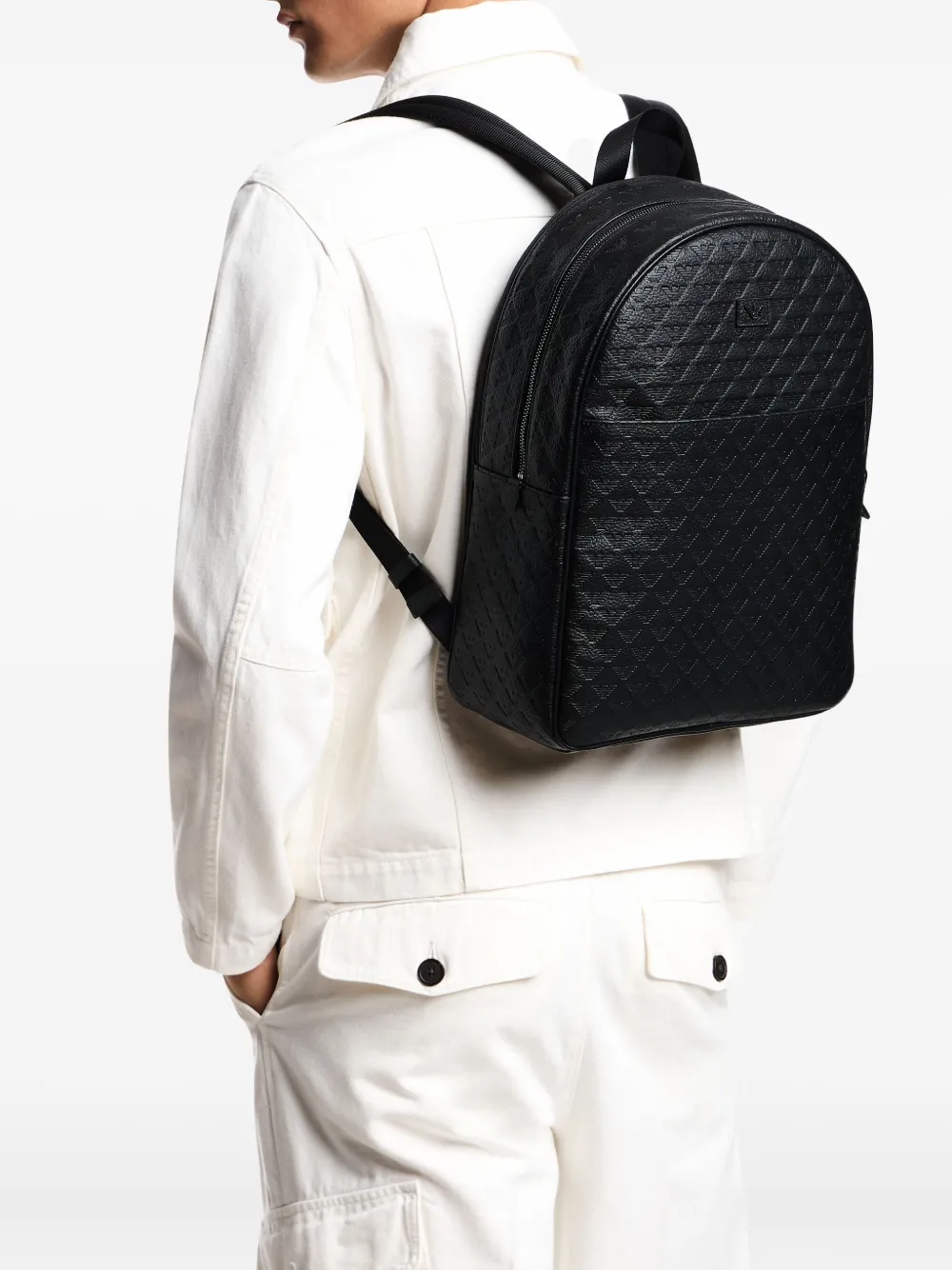 Emporio Armani Rugzak met logo-reliëf Zwart