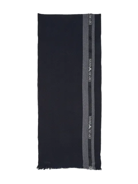 Emporio Armani herringbone wool scarf