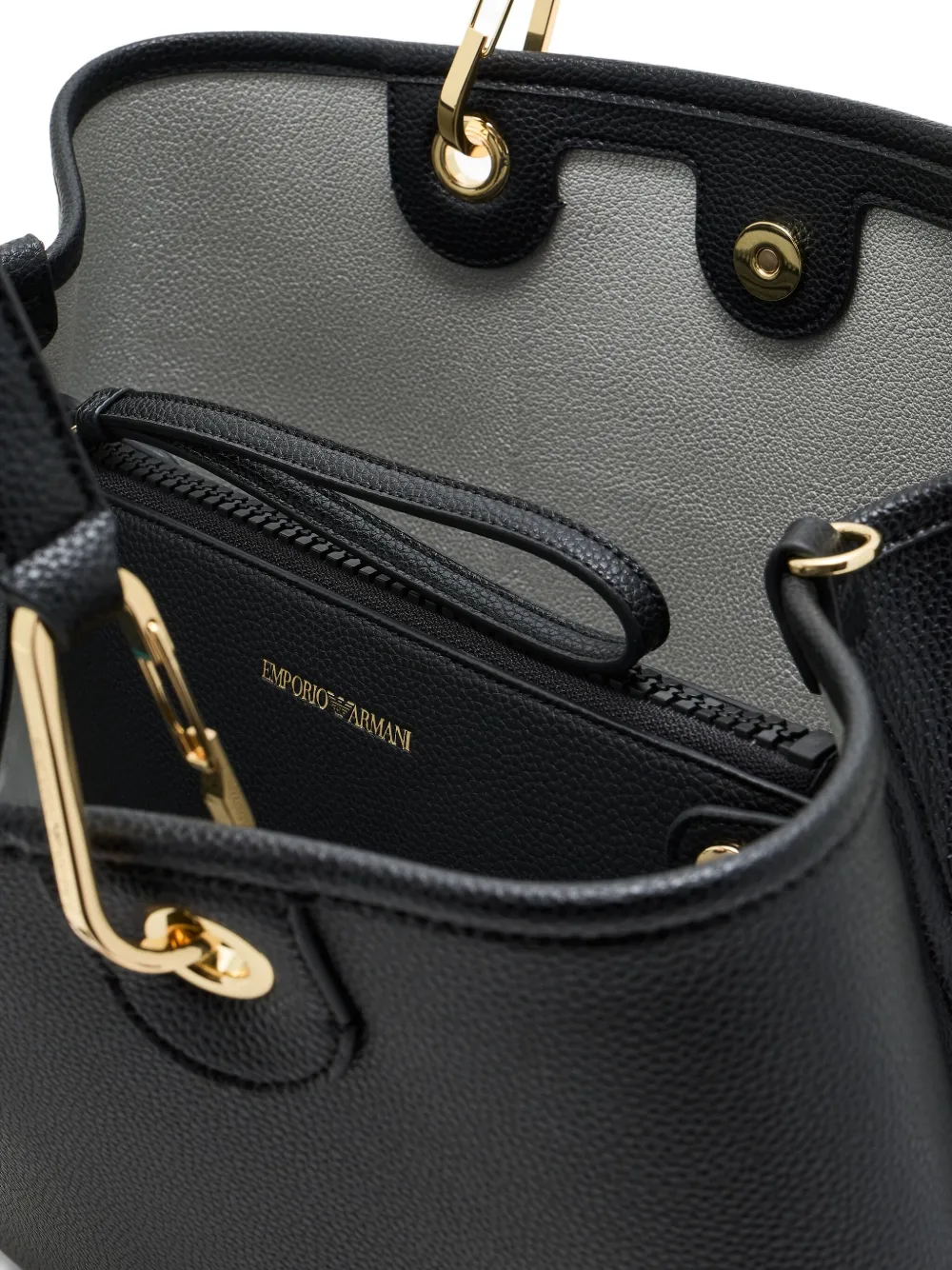 Emporio Armani Medium shopper van bewerkt leer Zwart