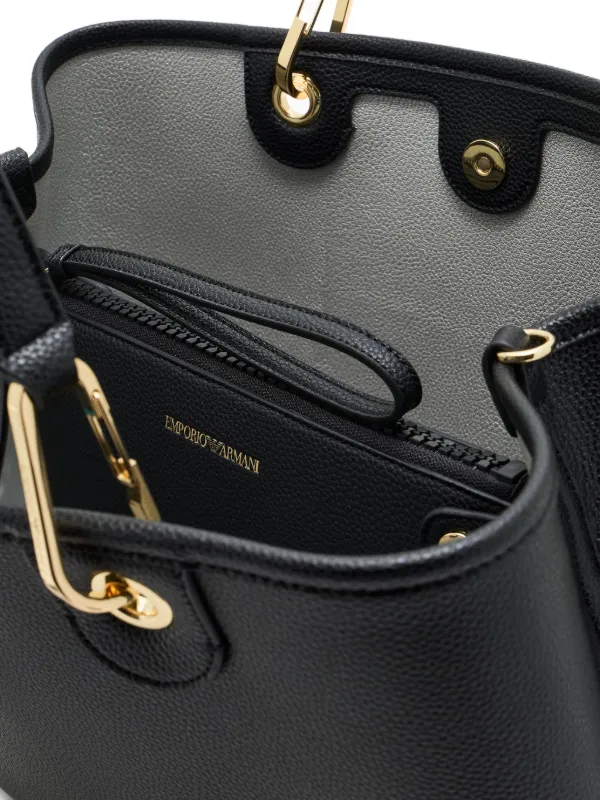Emporio Armani レザーハンドバッグ | ブラック | FARFETCH JP