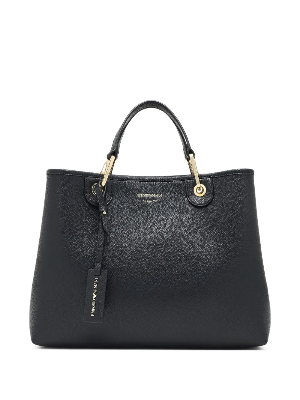 Emporio Armani Medium shopper van bewerkt leer Zwart