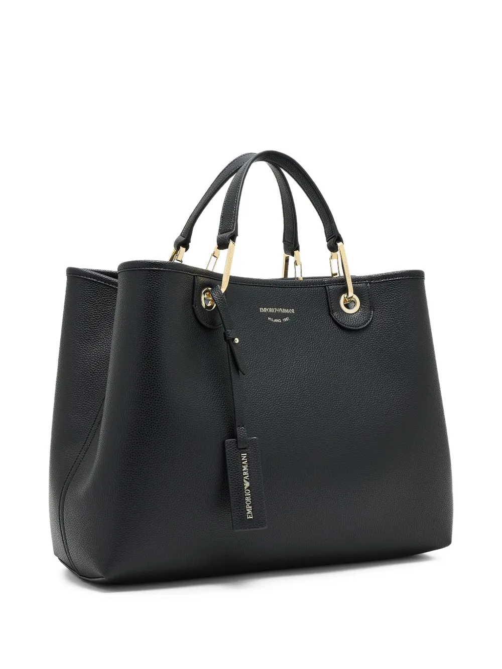 Emporio Armani Medium shopper van bewerkt leer Zwart