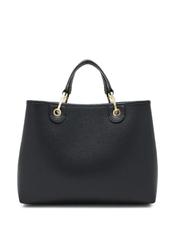 Emporio Armani レザーハンドバッグ | ブラック | FARFETCH JP