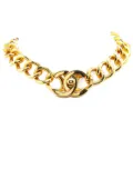 CHANEL Pre-Owned 1995 Gold Plated CC Turn Lock Choker Necklace costume necklace