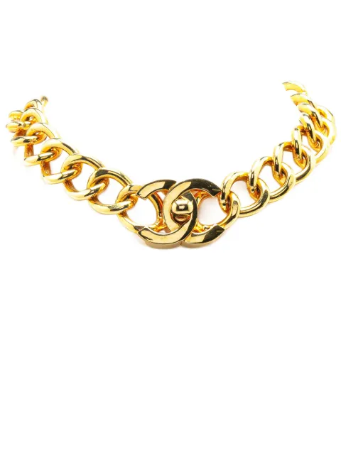 CHANEL Pre-Owned 1995 vergoldete Halskette mit CC-Drehverschluss
