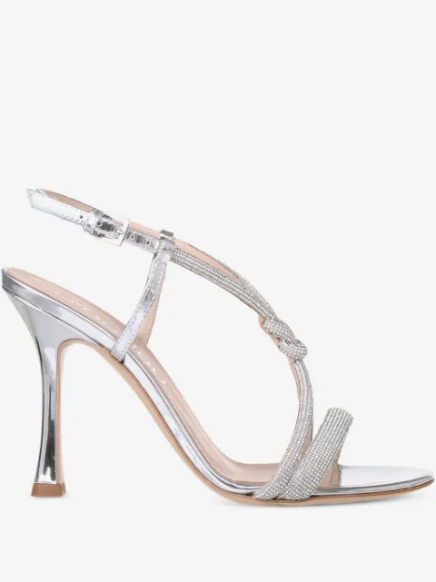 Ninalilou MYA 90 embellished knot detail heeled sandals