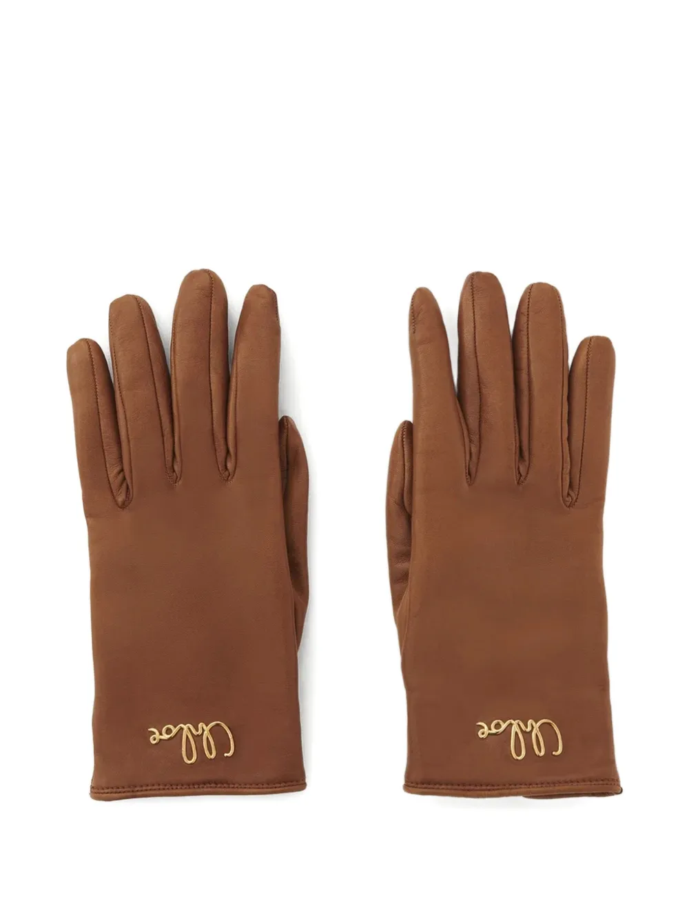 Chloé Iconic Logo Leather Gloves