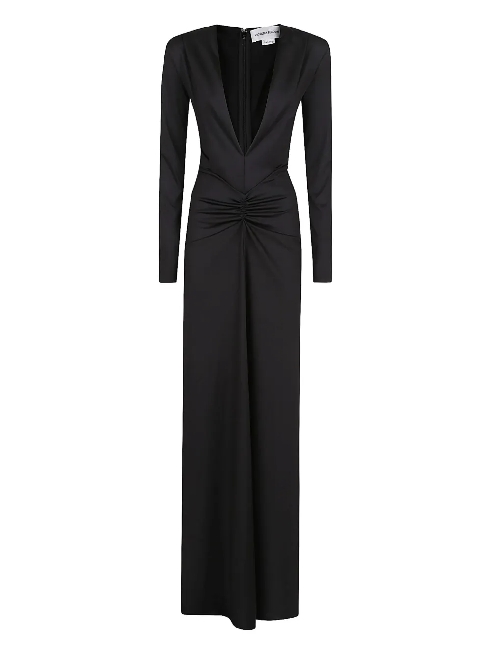 Victoria Beckham plunge-neck gathered maxi dress | Black | Image 1