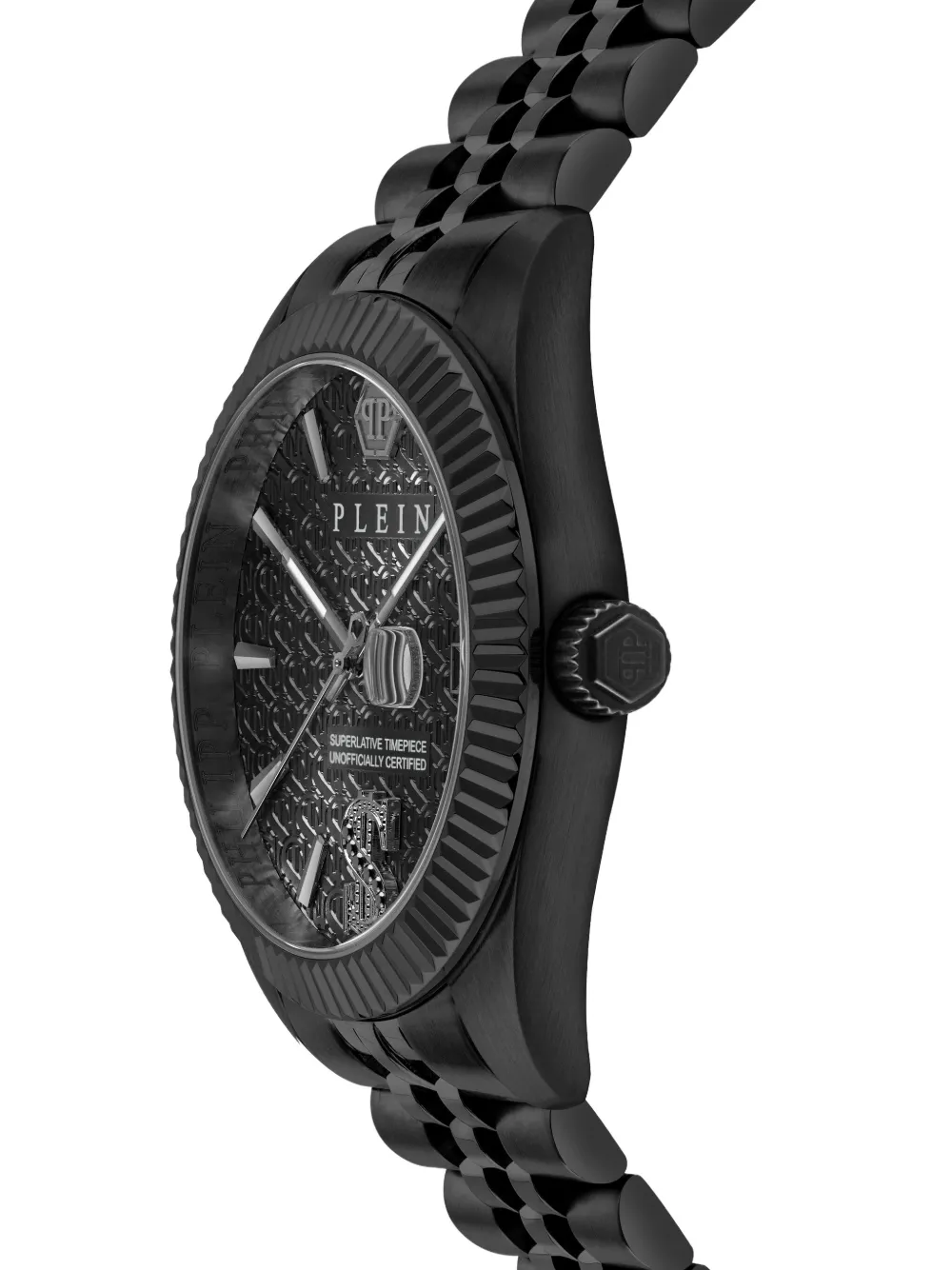Philipp Plein Date Superlative Crystal Watch In Black