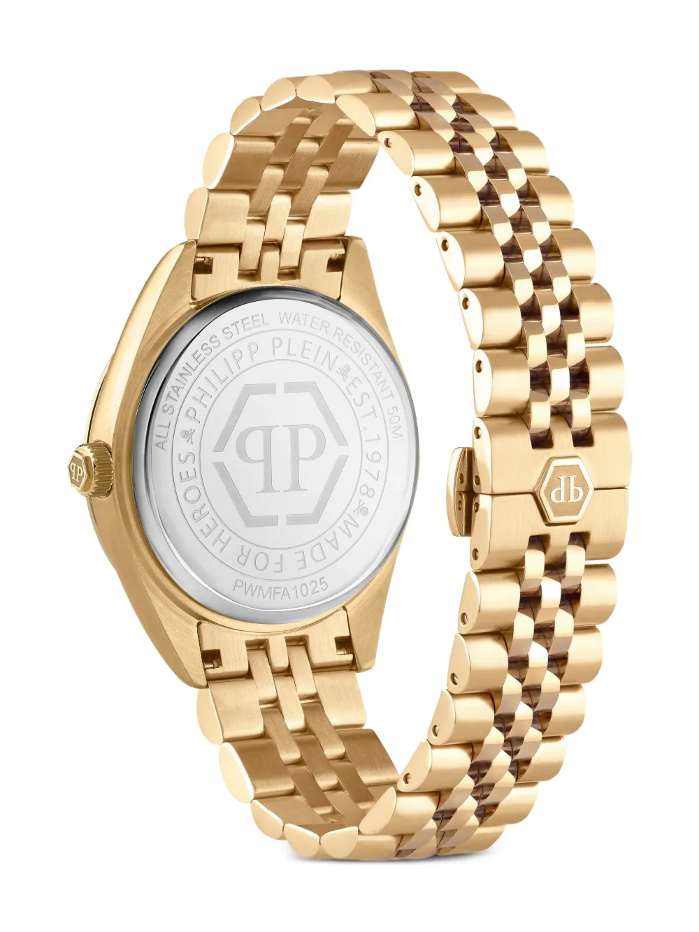 Philipp Plein Date Superlative Crystal Watch In Gold