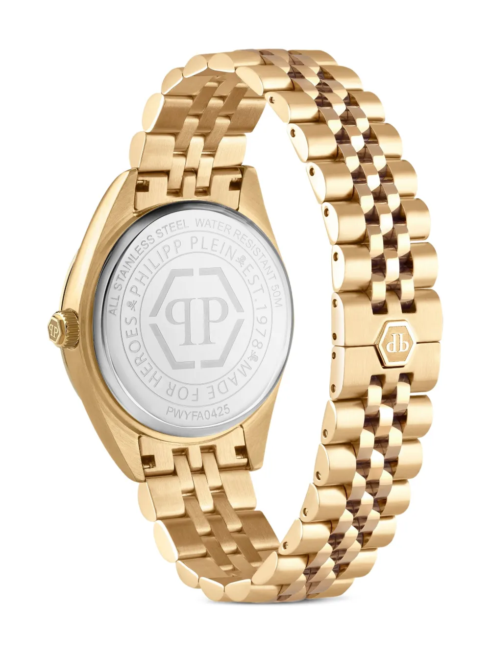 Philipp Plein Date Superlative Crystal Watch In Gold