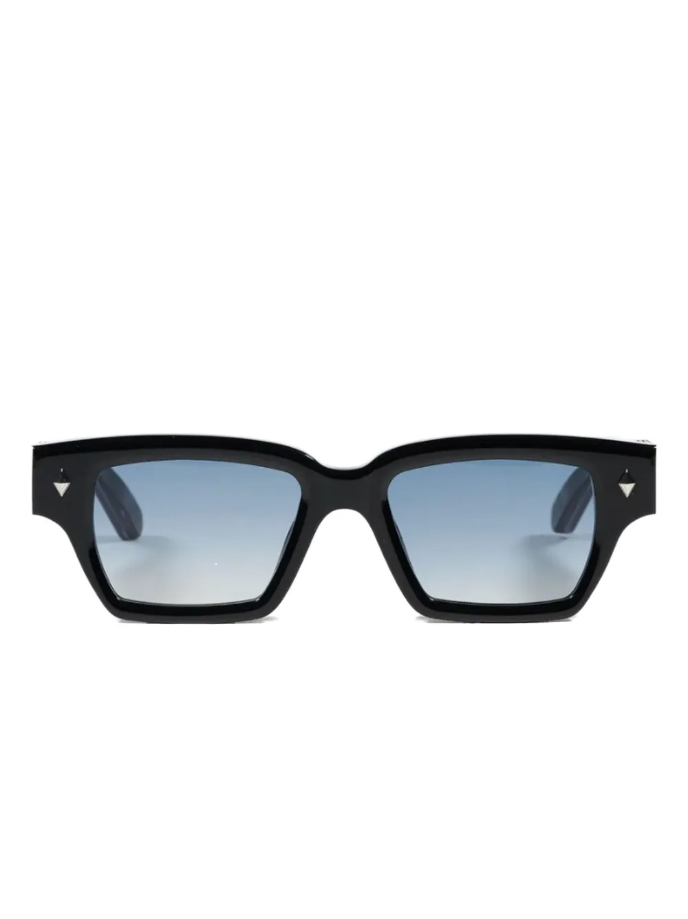 John Dalia Project 03 zonnebril met vierkant montuur en diamantdetail Zwart