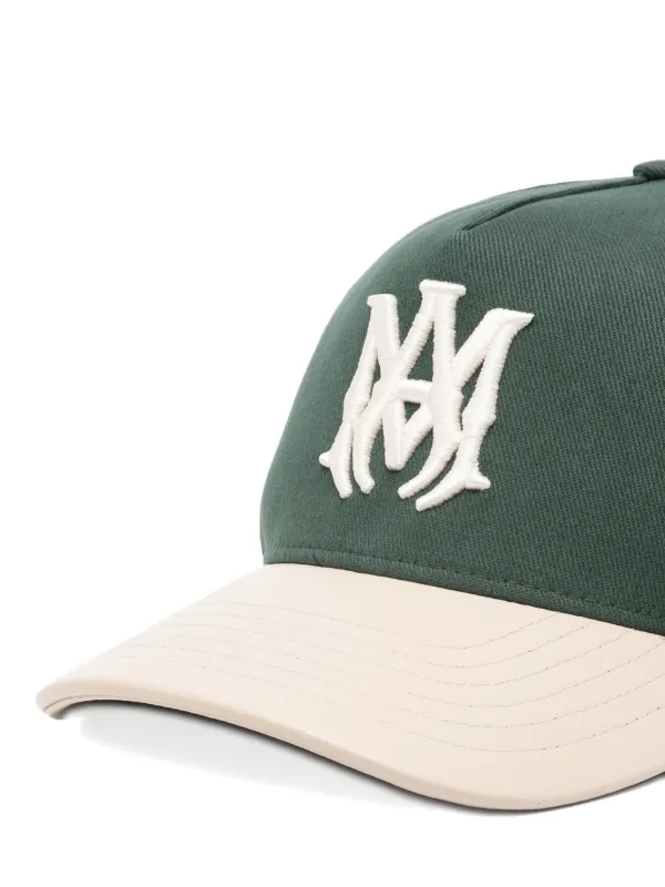 AMIRI キャップ　緑 AMIRI logo-embroidered two-tone Baseball Cap | Green | FARFETCH