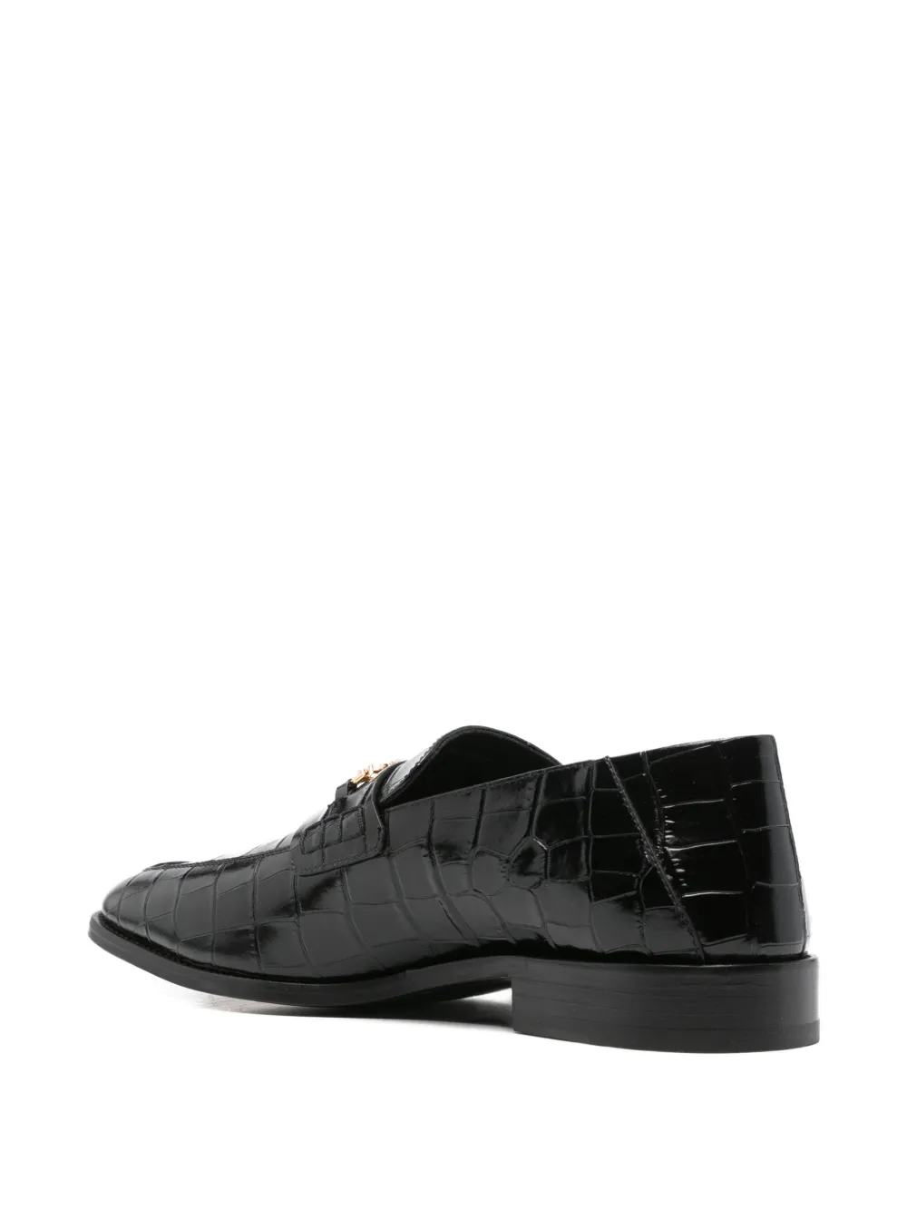 AMIRI MA loafers met krokodillen-reliëf en ketting Zwart